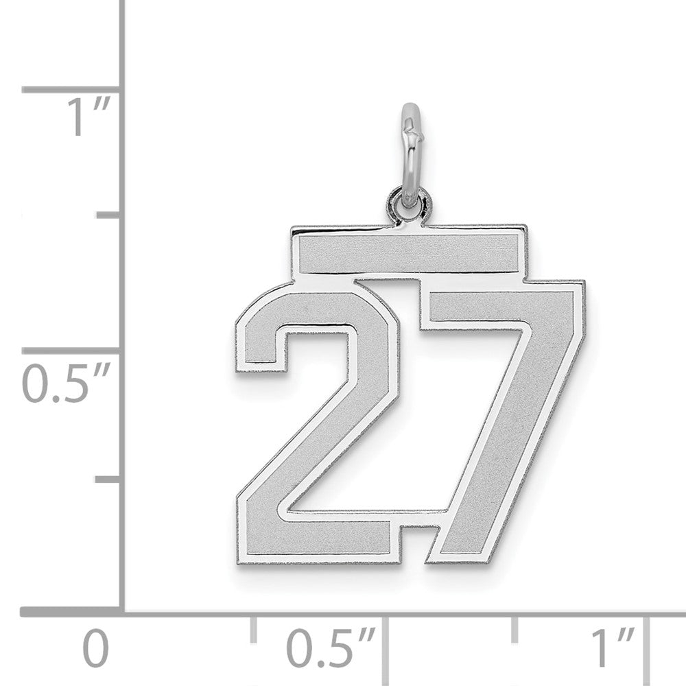 Sterlingsilber Silber/rhodiniert Satiniert Zahl 27 Charm
