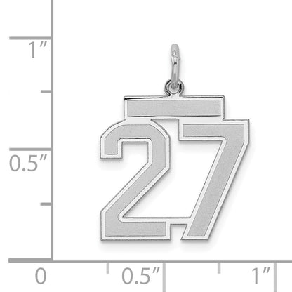 Sterlingsilber Silber/rhodiniert Satiniert Zahl 27 Charm