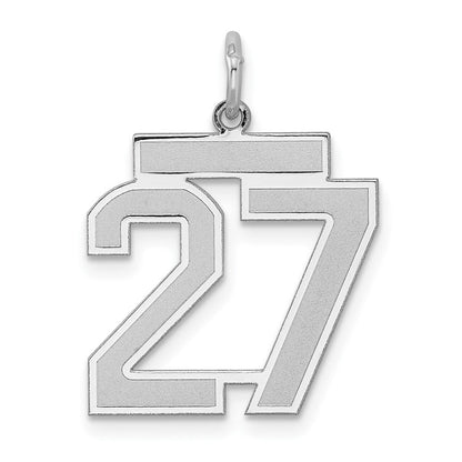 Sterlingsilber Silber/rhodiniert Satiniert Zahl 27 Charm