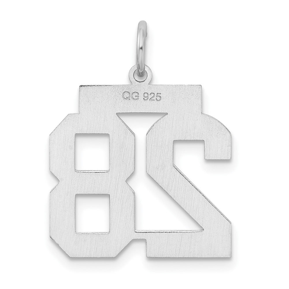 Sterlingsilber Silber/rhodiniert Satiniert Zahl 28 Charm