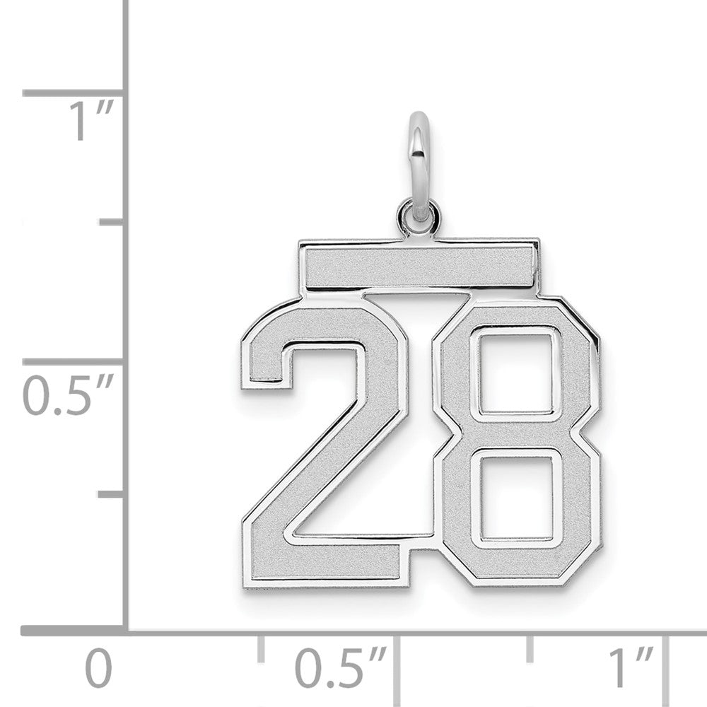 Sterlingsilber Silber/rhodiniert Satiniert Zahl 28 Charm