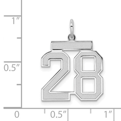 Sterlingsilber Silber/rhodiniert Satiniert Zahl 28 Charm