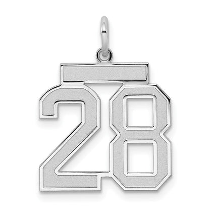 Sterlingsilber Silber/rhodiniert Satiniert Zahl 28 Charm