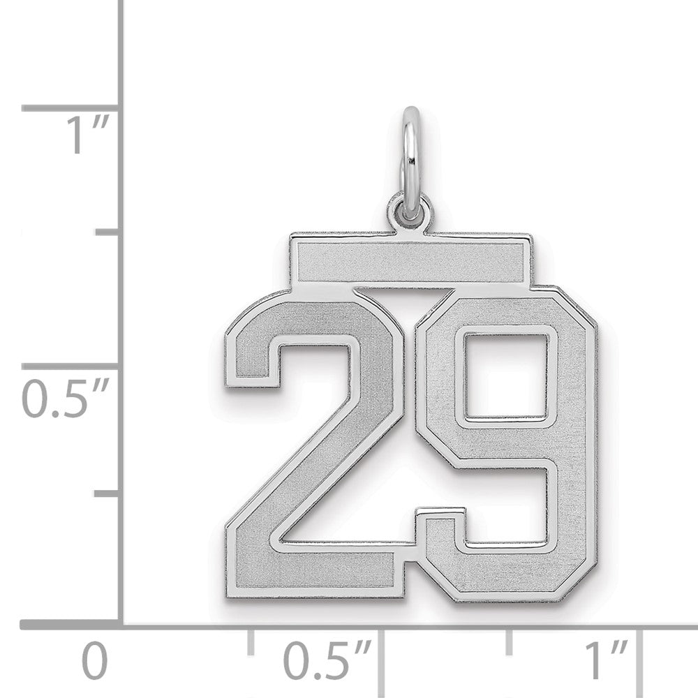 Sterlingsilber Silber/rhodiniert Satiniert Zahl 29 Charm