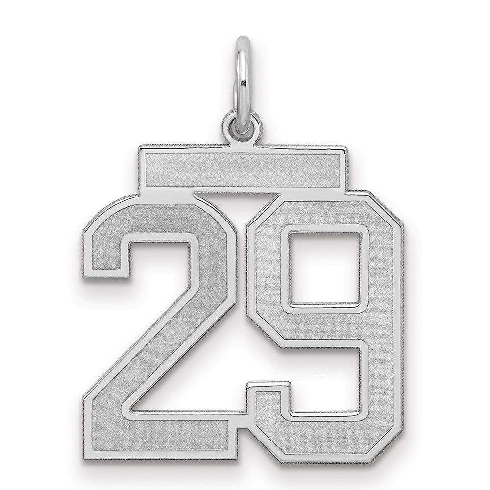 Sterlingsilber Silber/rhodiniert Satiniert Zahl 29 Charm
