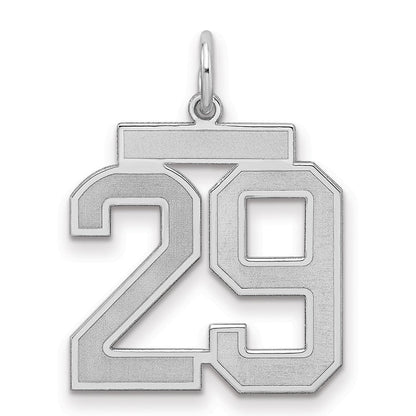 Sterlingsilber Silber/rhodiniert Satiniert Zahl 29 Charm