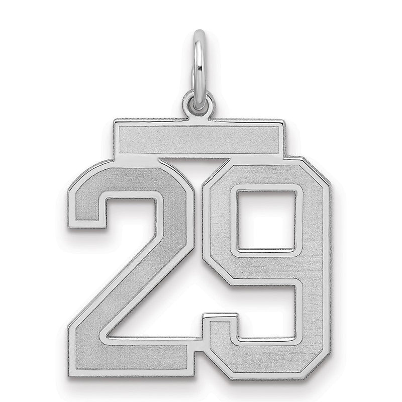 Sterlingsilber Silber/rhodiniert Satiniert Zahl 29 Charm