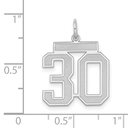Sterlingsilber Silber/rhodiniert Satiniert Zahl 30 Charm