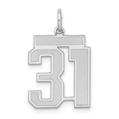 Sterlingsilber Silber/rhodiniert Satiniert Zahl 31 Charm