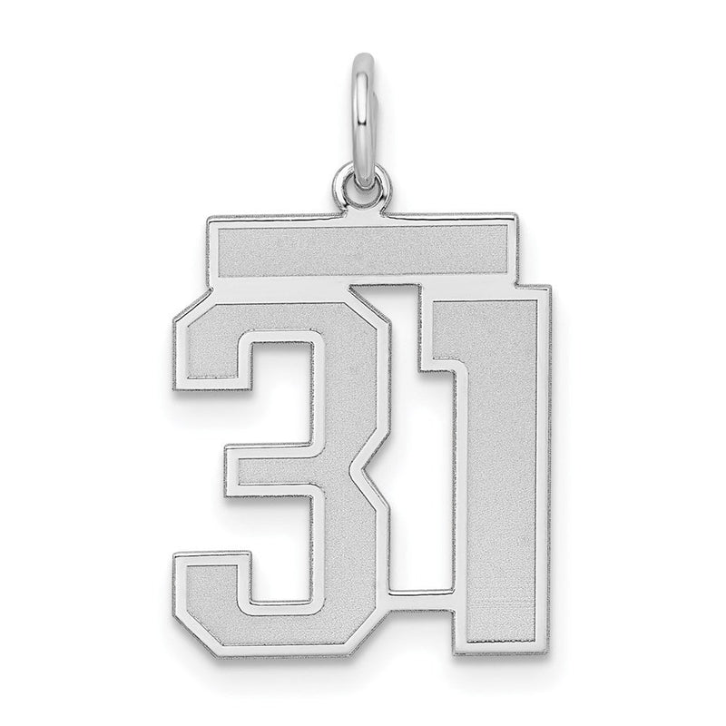 Sterlingsilber Silber/rhodiniert Satiniert Zahl 31 Charm