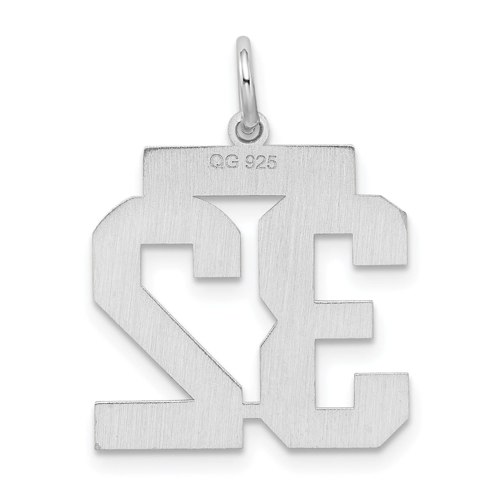 Sterlingsilber Silber/rhodiniert Satiniert Zahl 32 Charm