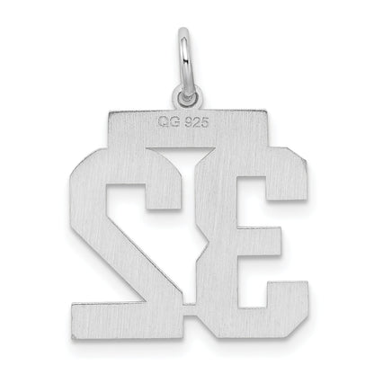 Sterlingsilber Silber/rhodiniert Satiniert Zahl 32 Charm
