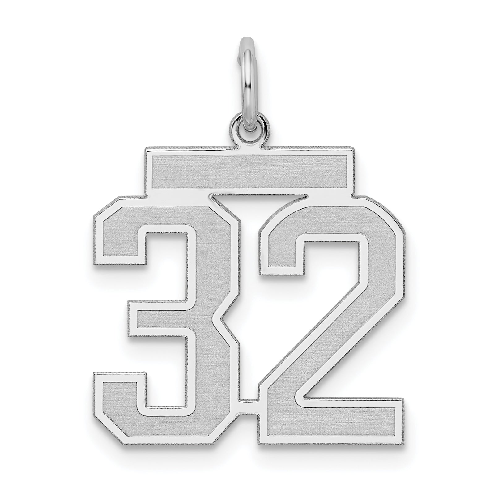 Sterlingsilber Silber/rhodiniert Satiniert Zahl 32 Charm