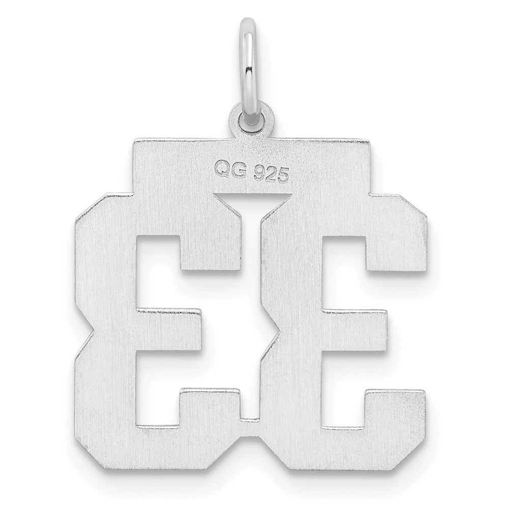 Sterlingsilber Silber/rhodiniert Satiniert Zahl 33 Charm