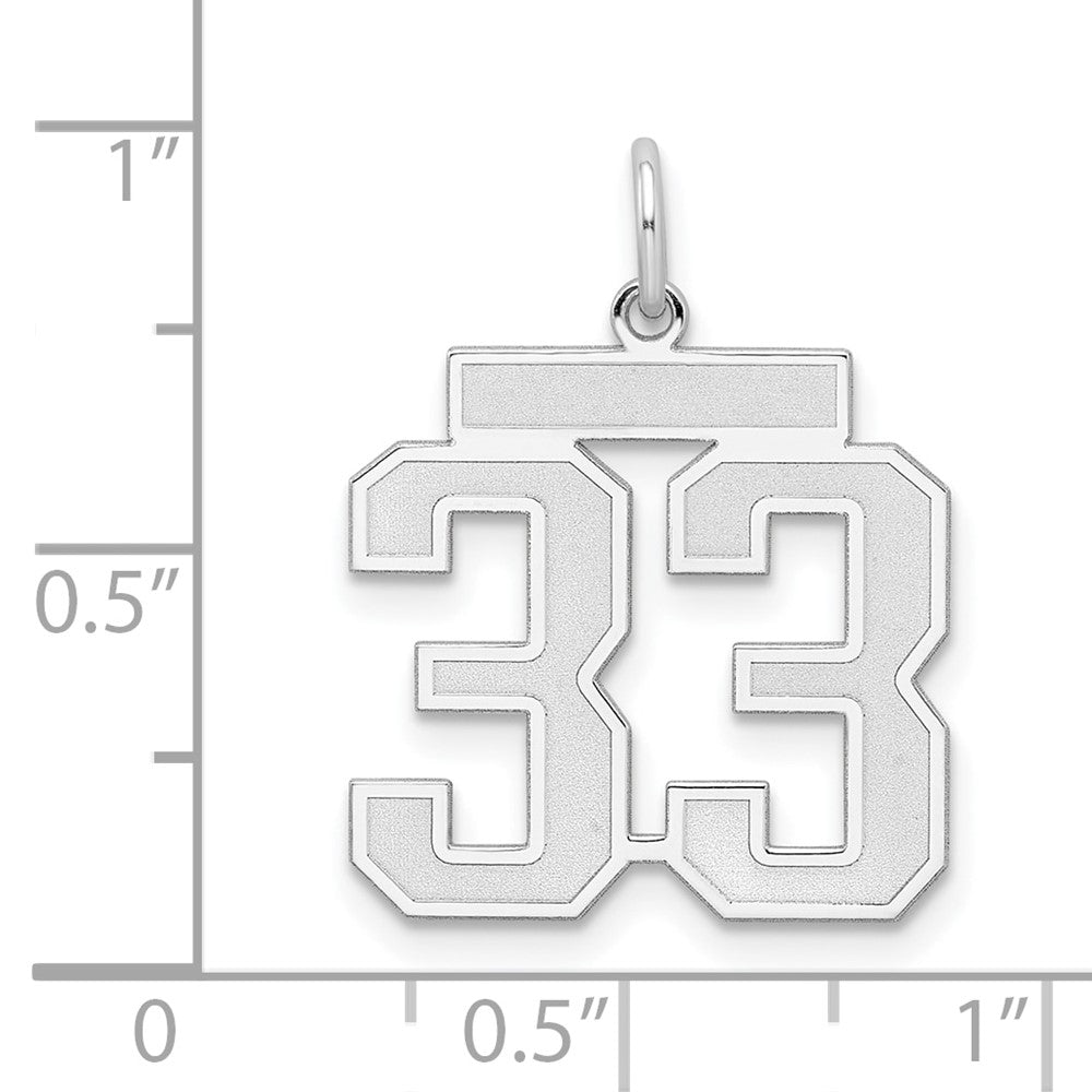 Sterlingsilber Silber/rhodiniert Satiniert Zahl 33 Charm