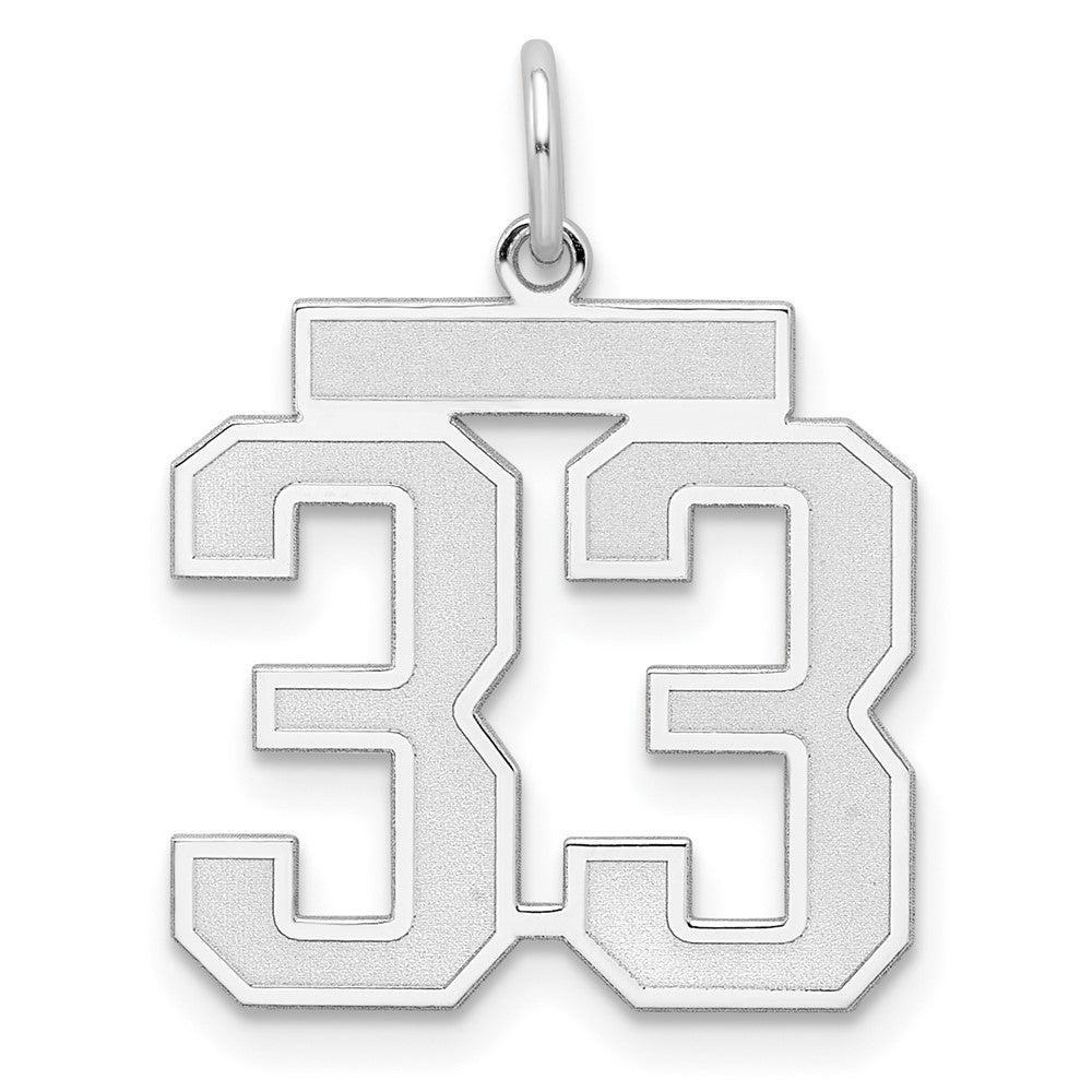 Sterlingsilber Silber/rhodiniert Satiniert Zahl 33 Charm