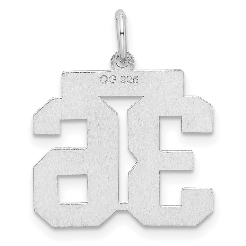 Sterlingsilber Silber/rhodiniert Satiniert Zahl 36 Charm