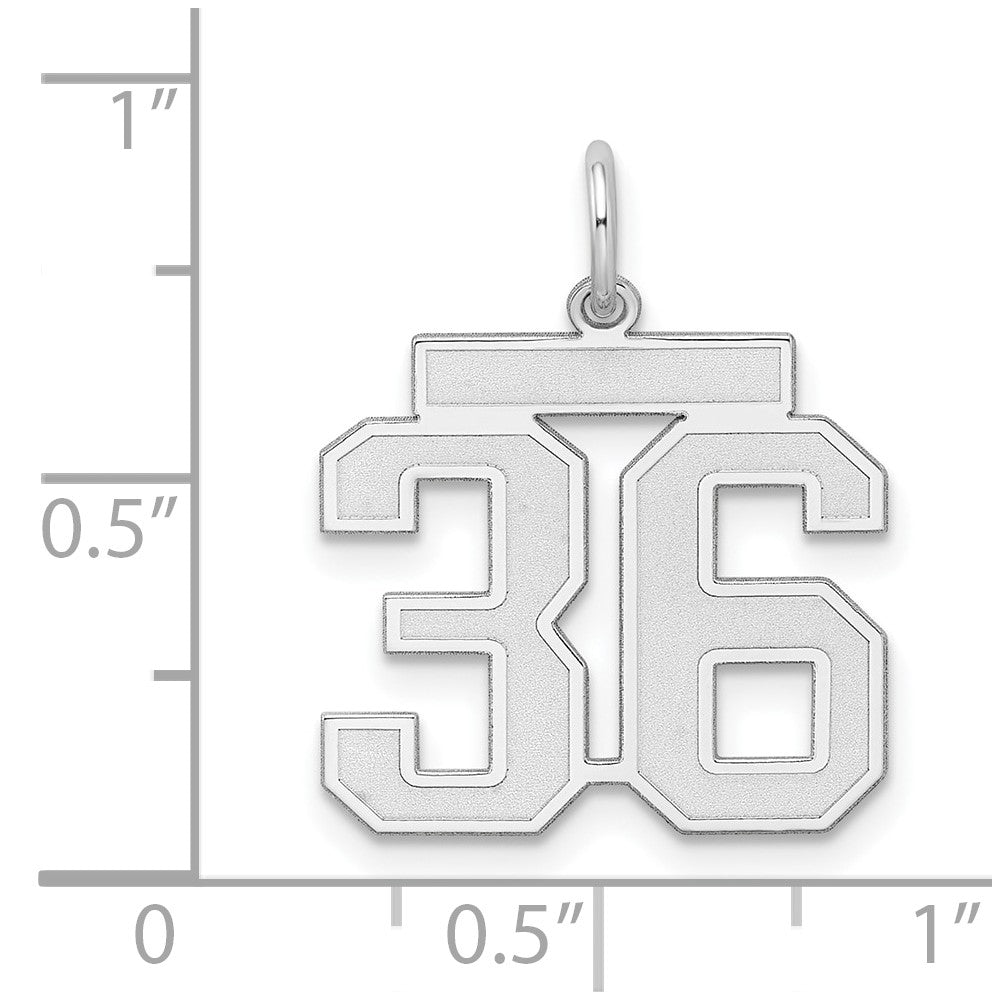 Sterlingsilber Silber/rhodiniert Satiniert Zahl 36 Charm