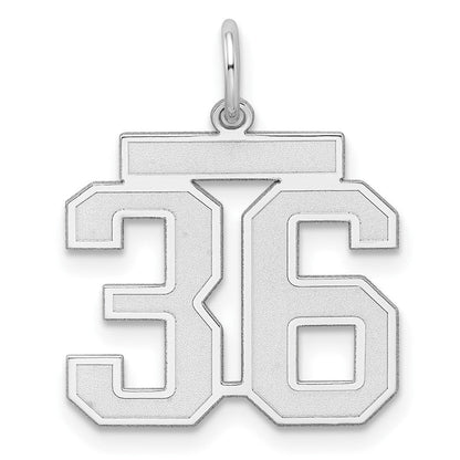 Sterlingsilber Silber/rhodiniert Satiniert Zahl 36 Charm