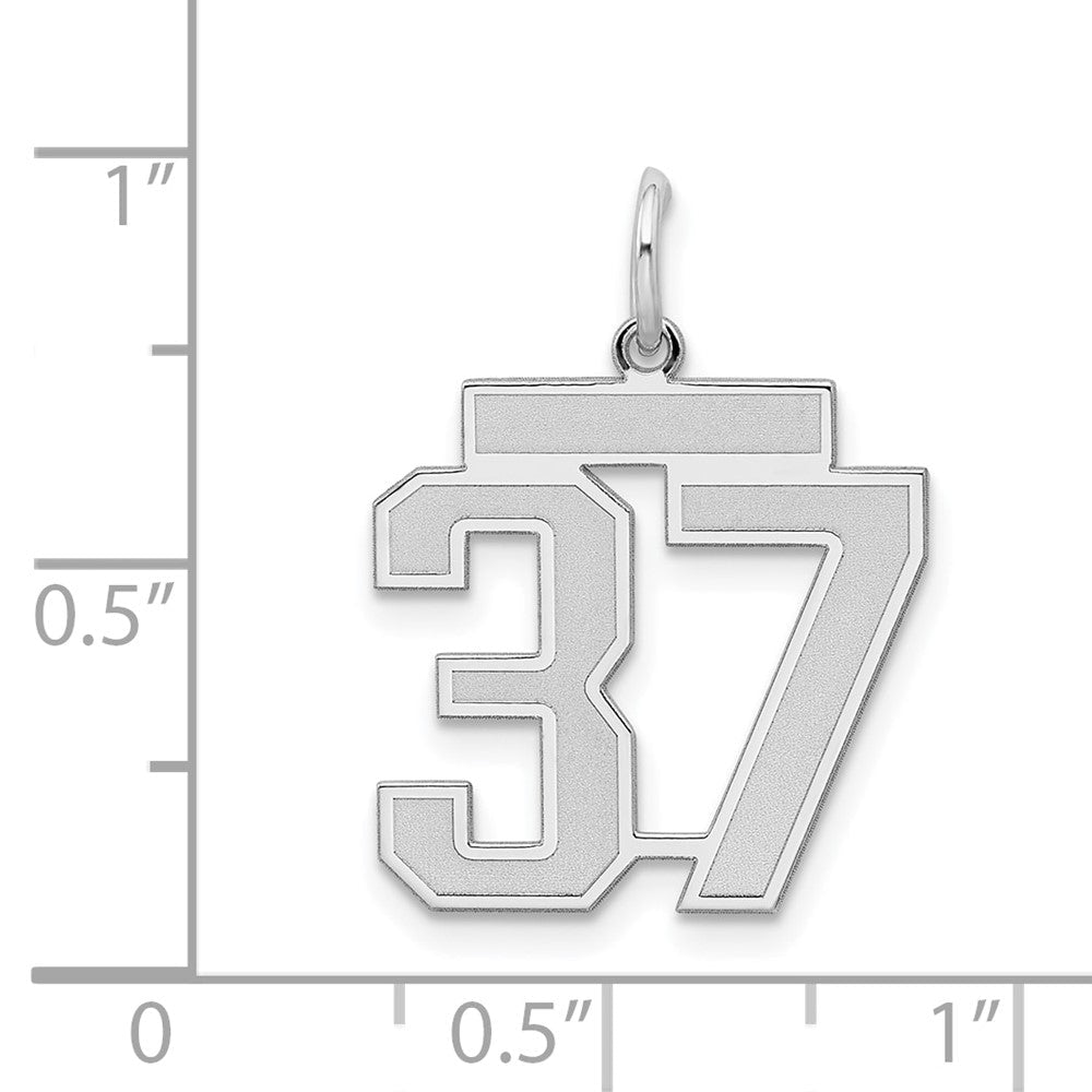 Sterlingsilber Silber/rhodiniert Satiniert Zahl 37 Charm