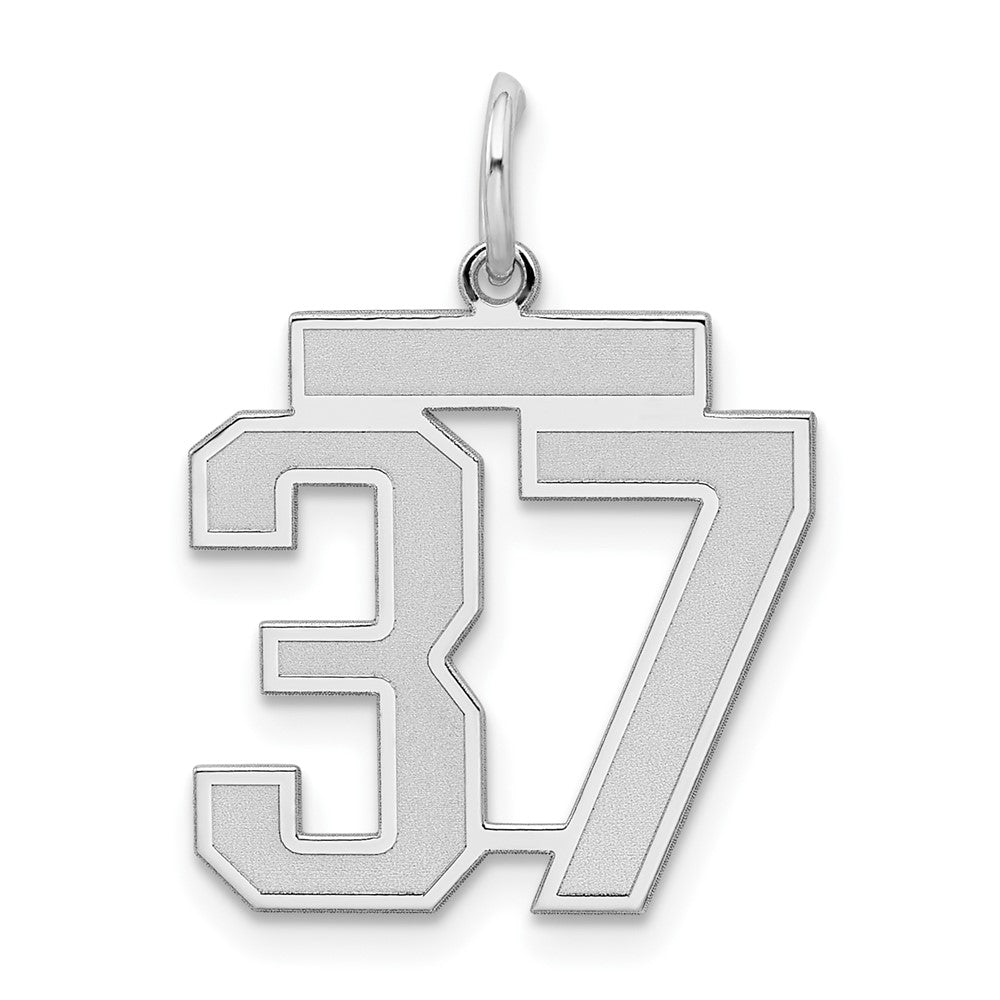 Sterlingsilber Silber/rhodiniert Satiniert Zahl 37 Charm