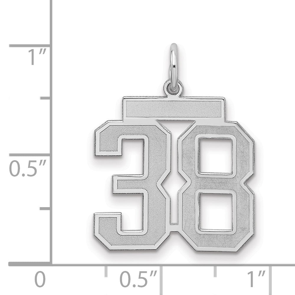 Sterlingsilber Silber/rhodiniert Satiniert Zahl 38 Charm