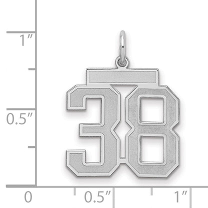 Sterlingsilber Silber/rhodiniert Satiniert Zahl 38 Charm