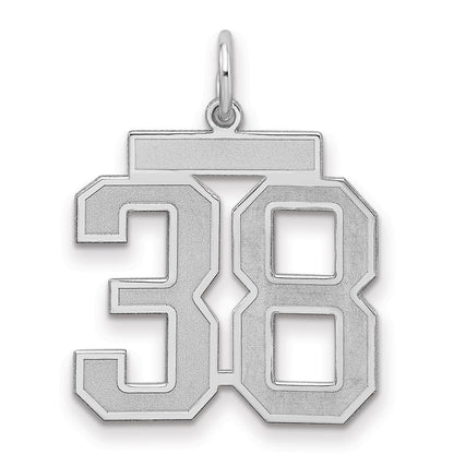 Sterlingsilber Silber/rhodiniert Satiniert Zahl 38 Charm