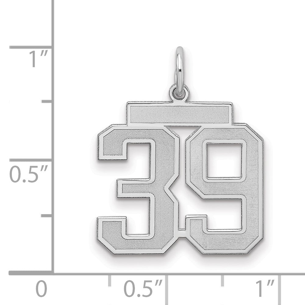 Sterlingsilber Silber/rhodiniert Satiniert Zahl 39 Charm