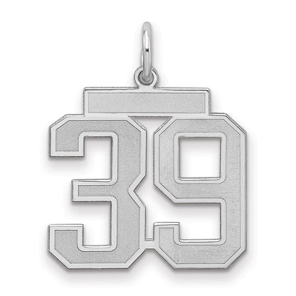 Sterlingsilber Silber/rhodiniert Satiniert Zahl 39 Charm