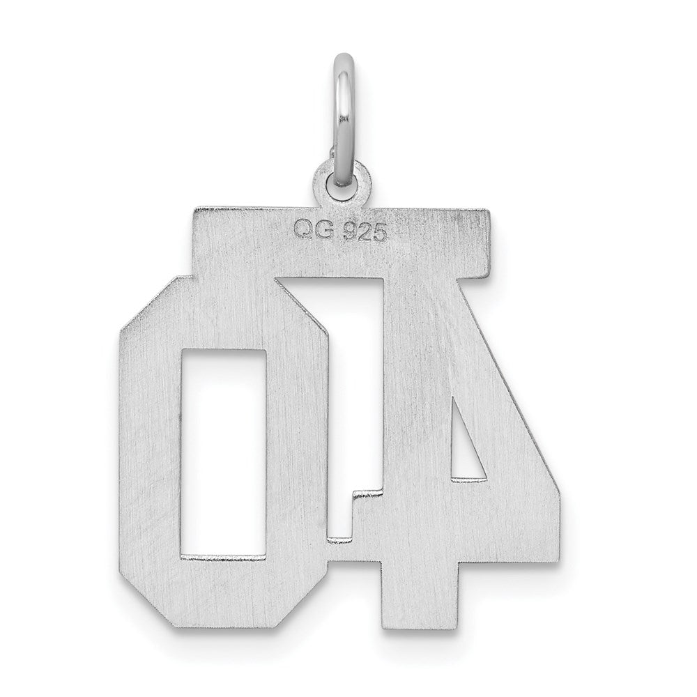 Sterlingsilber Silber/rhodiniert Satiniert Zahl 40 Charm