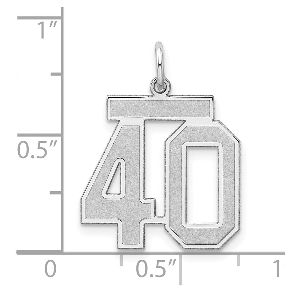 Sterlingsilber Silber/rhodiniert Satiniert Zahl 40 Charm
