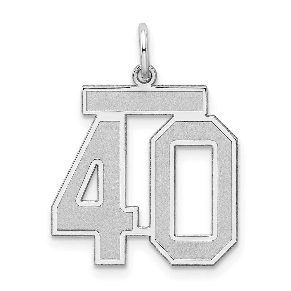 Sterlingsilber Silber/rhodiniert Satiniert Zahl 40 Charm