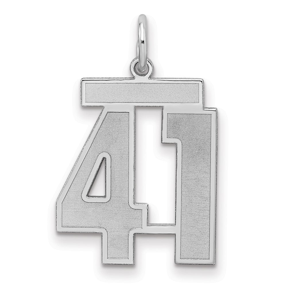 Sterlingsilber Silber/rhodiniert Satiniert Zahl 41 Charm