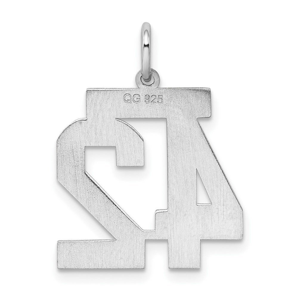 Sterlingsilber Silber/rhodiniert Satiniert Zahl 42 Charm
