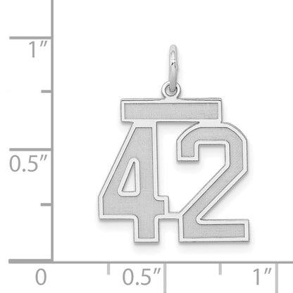 Sterlingsilber Silber/rhodiniert Satiniert Zahl 42 Charm