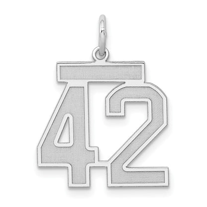 Sterlingsilber Silber/rhodiniert Satiniert Zahl 42 Charm