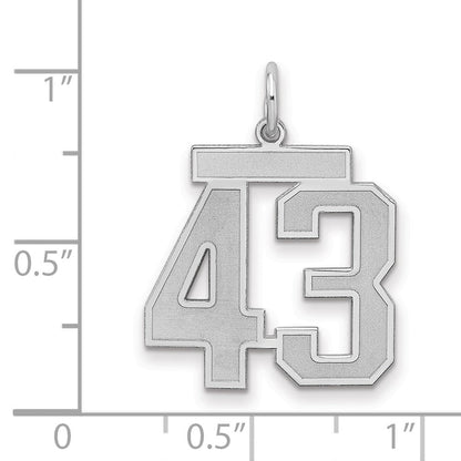 Sterlingsilber Silber/rhodiniert Satiniert Zahl 43 Charm