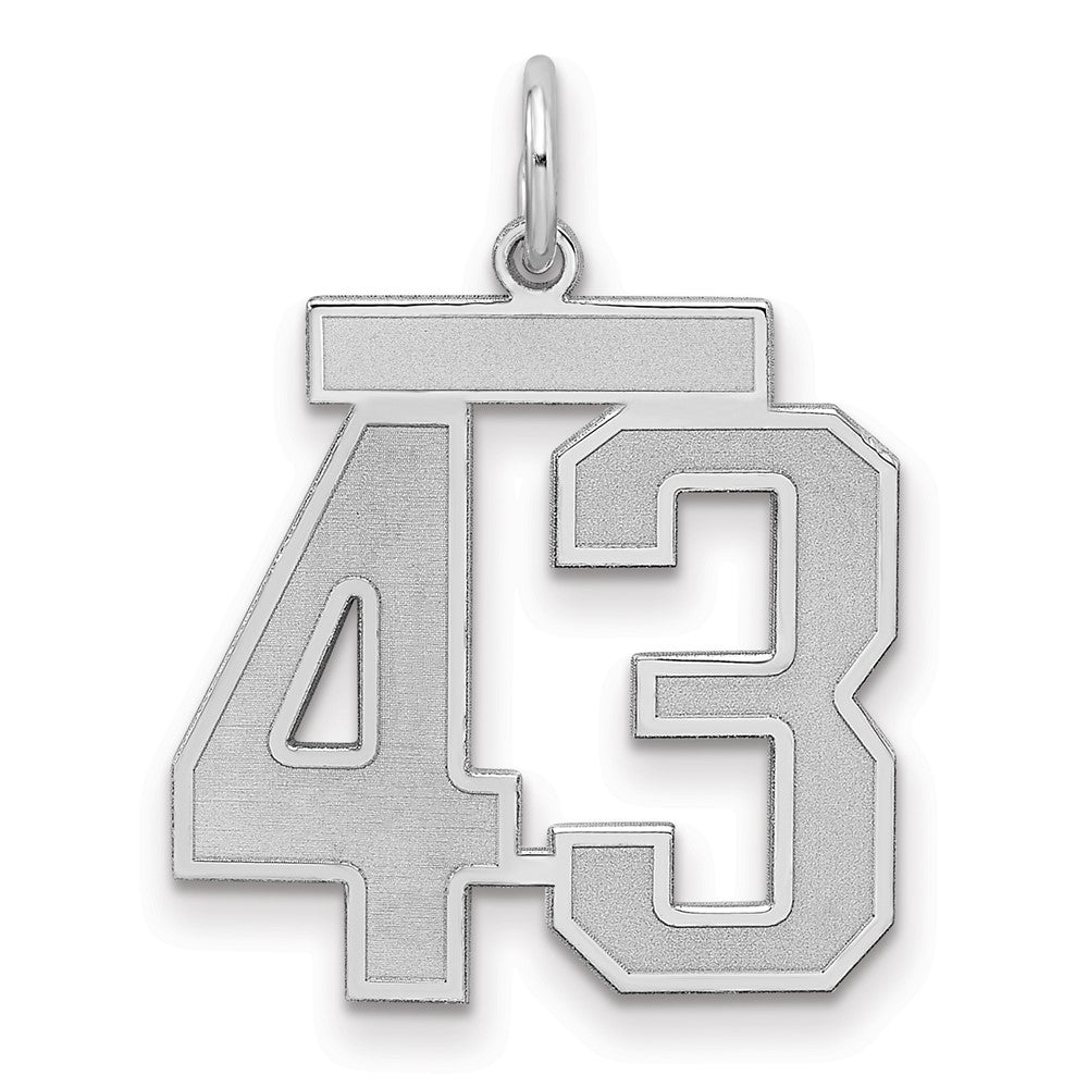 Sterlingsilber Silber/rhodiniert Satiniert Zahl 43 Charm