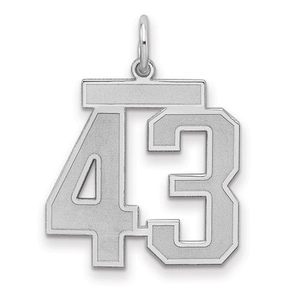 Sterlingsilber Silber/rhodiniert Satiniert Zahl 43 Charm