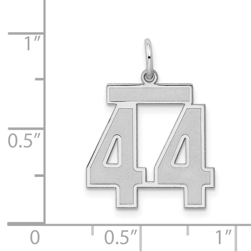 Sterlingsilber Silber/rhodiniert Satiniert Zahl 44 Charm