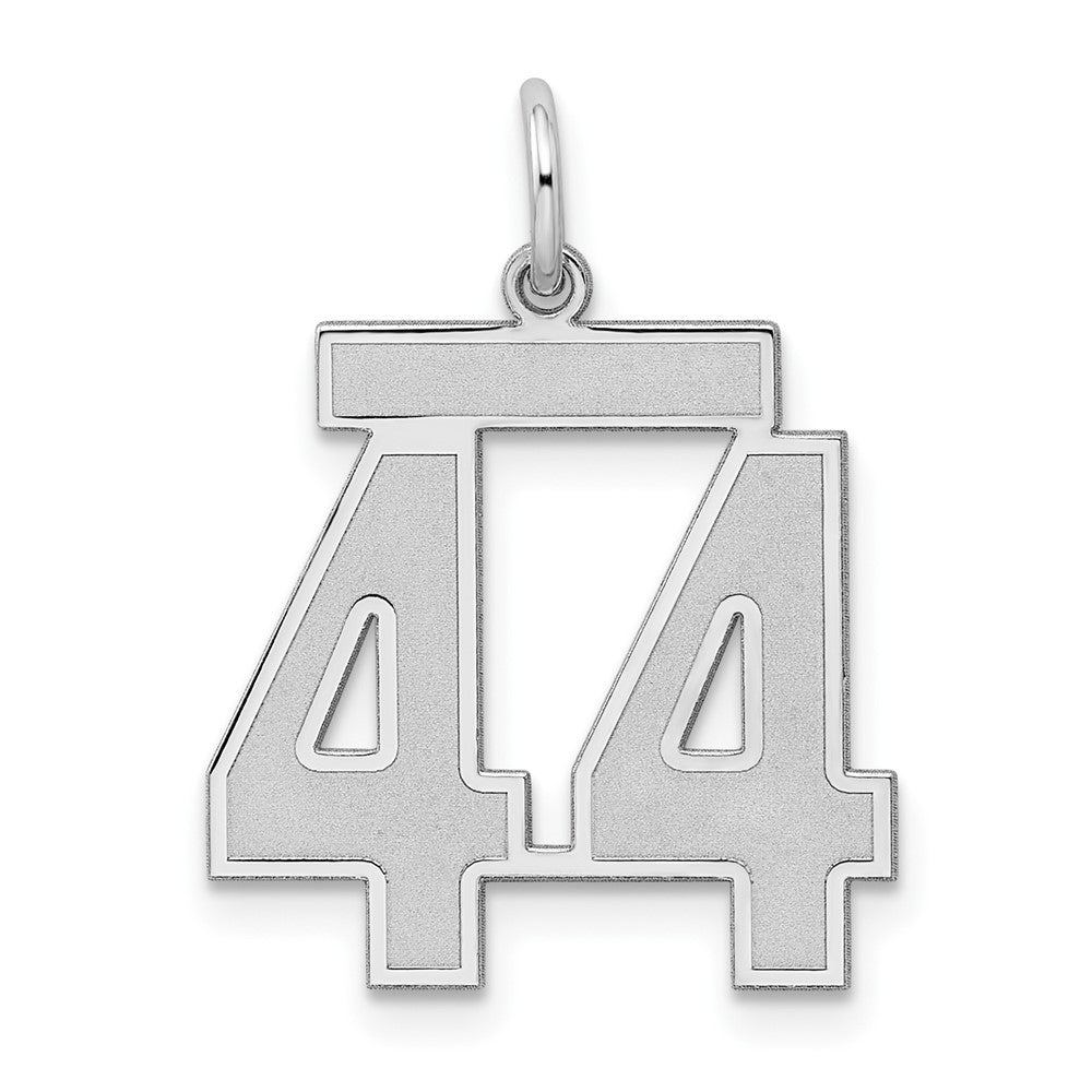 Sterlingsilber Silber/rhodiniert Satiniert Zahl 44 Charm