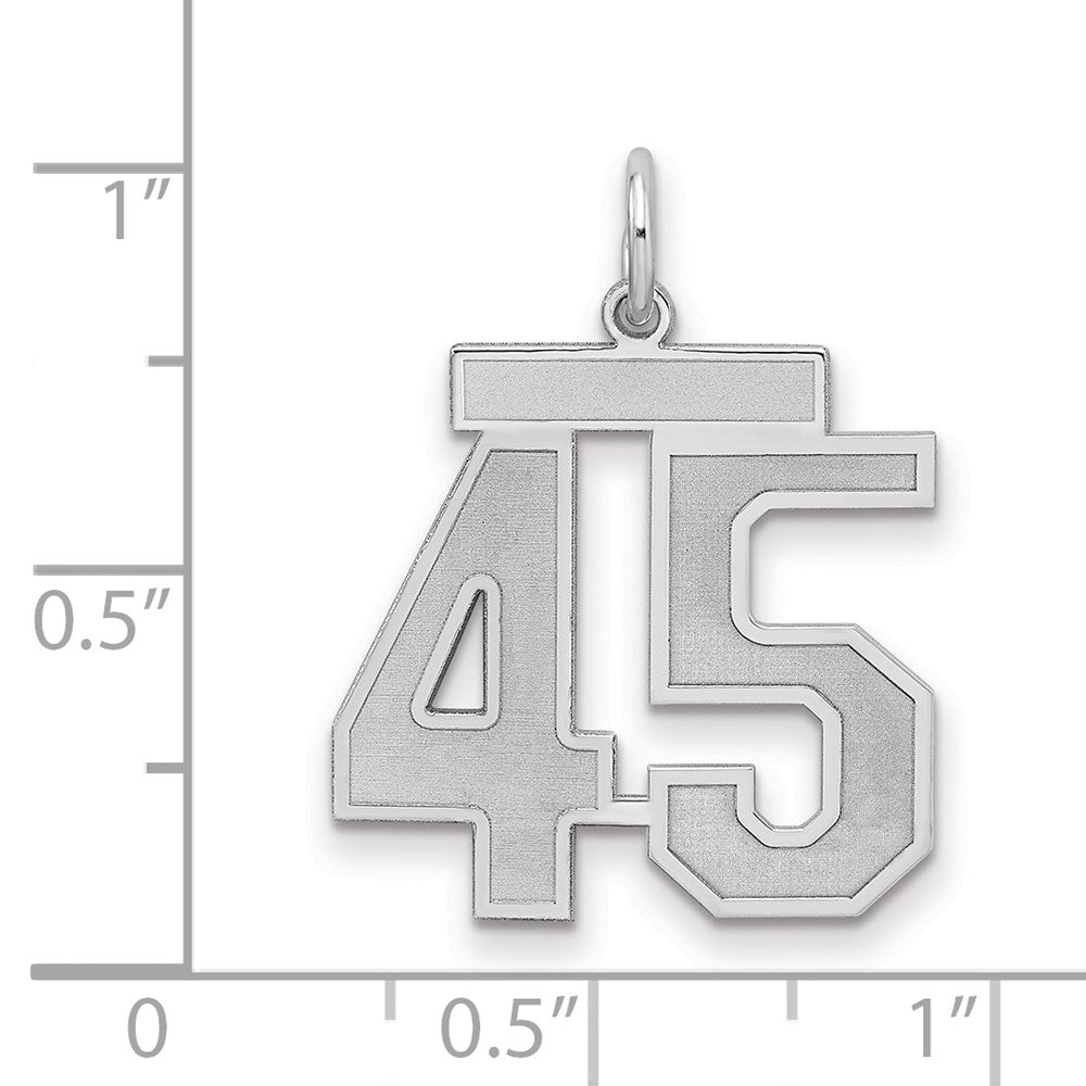Sterlingsilber Silber/rhodiniert Satiniert Zahl 45 Charm