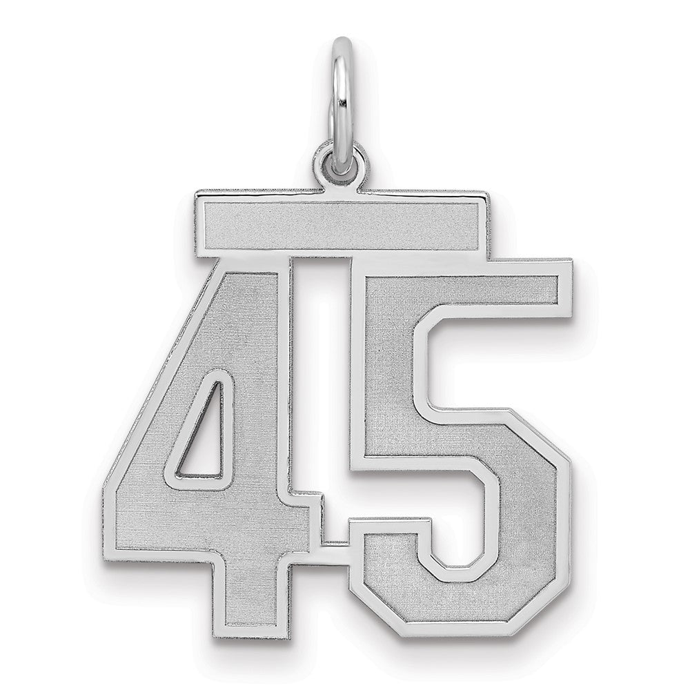 Sterlingsilber Silber/rhodiniert Satiniert Zahl 45 Charm
