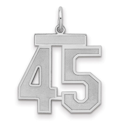 Sterlingsilber Silber/rhodiniert Satiniert Zahl 45 Charm