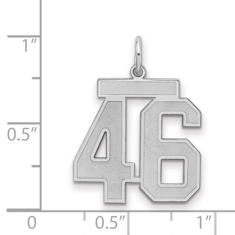 Sterlingsilber Silber/rhodiniert Satiniert Zahl 46 Charm