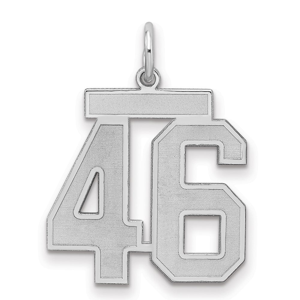 Sterlingsilber Silber/rhodiniert Satiniert Zahl 46 Charm