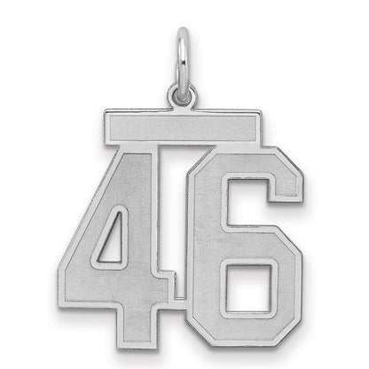 Sterlingsilber Silber/rhodiniert Satiniert Zahl 46 Charm