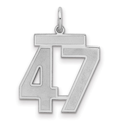 Sterlingsilber Silber/rhodiniert Satiniert Zahl 47 Charm