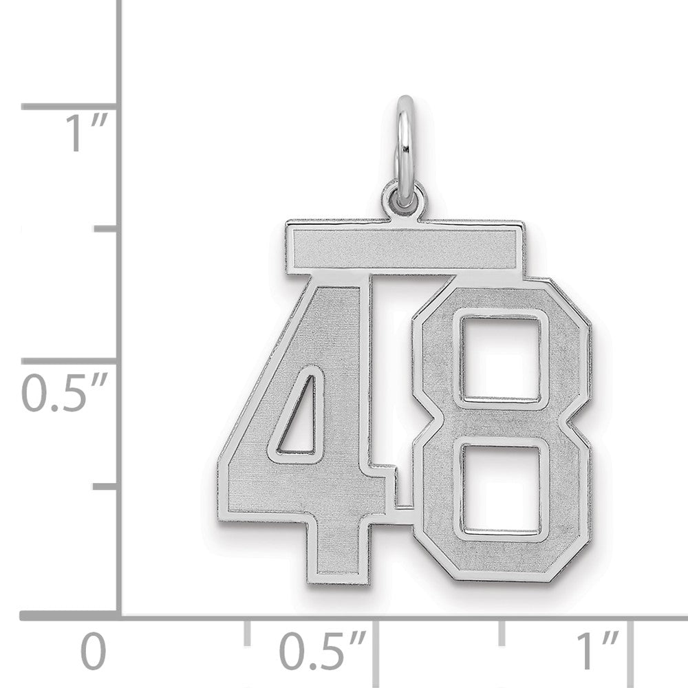 Sterlingsilber Silber/rhodiniert Satiniert Zahl 48 Charm